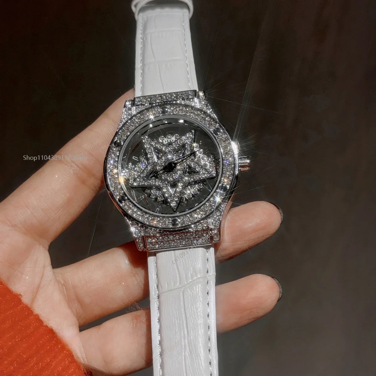 Rotary Star Snowflake Hollow Ladies Luxury Watche