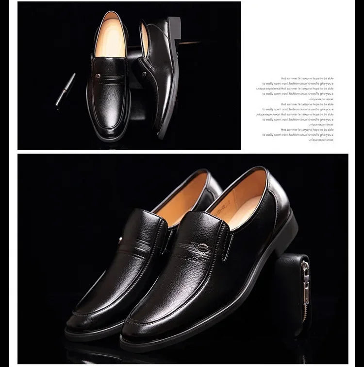Men’s Leather Loafers | Luxury Formal Slip-On Dress Shoes Black