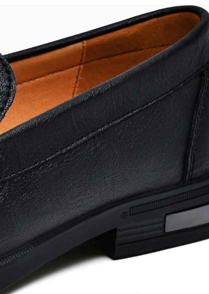 Men’s Genuine Leather Loafers | Formal Slip-On Dress & Casual Shoes