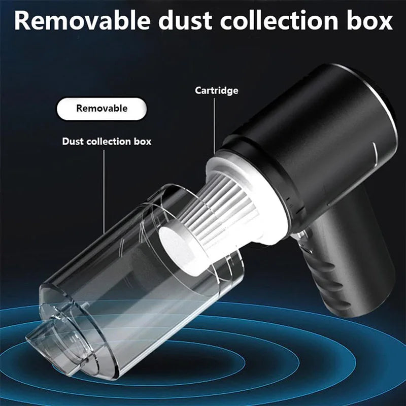 Portable High-Power Vacuum Cleaner – USB Rechargeable Mini Vacuum for Car & Home | Cordless, Automatic, Powerful Suction