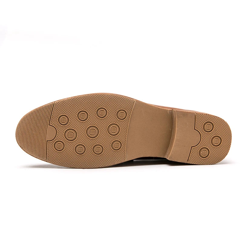 Men’s Leather Loafers | Business Dress Oxford Casual Shoes Brown