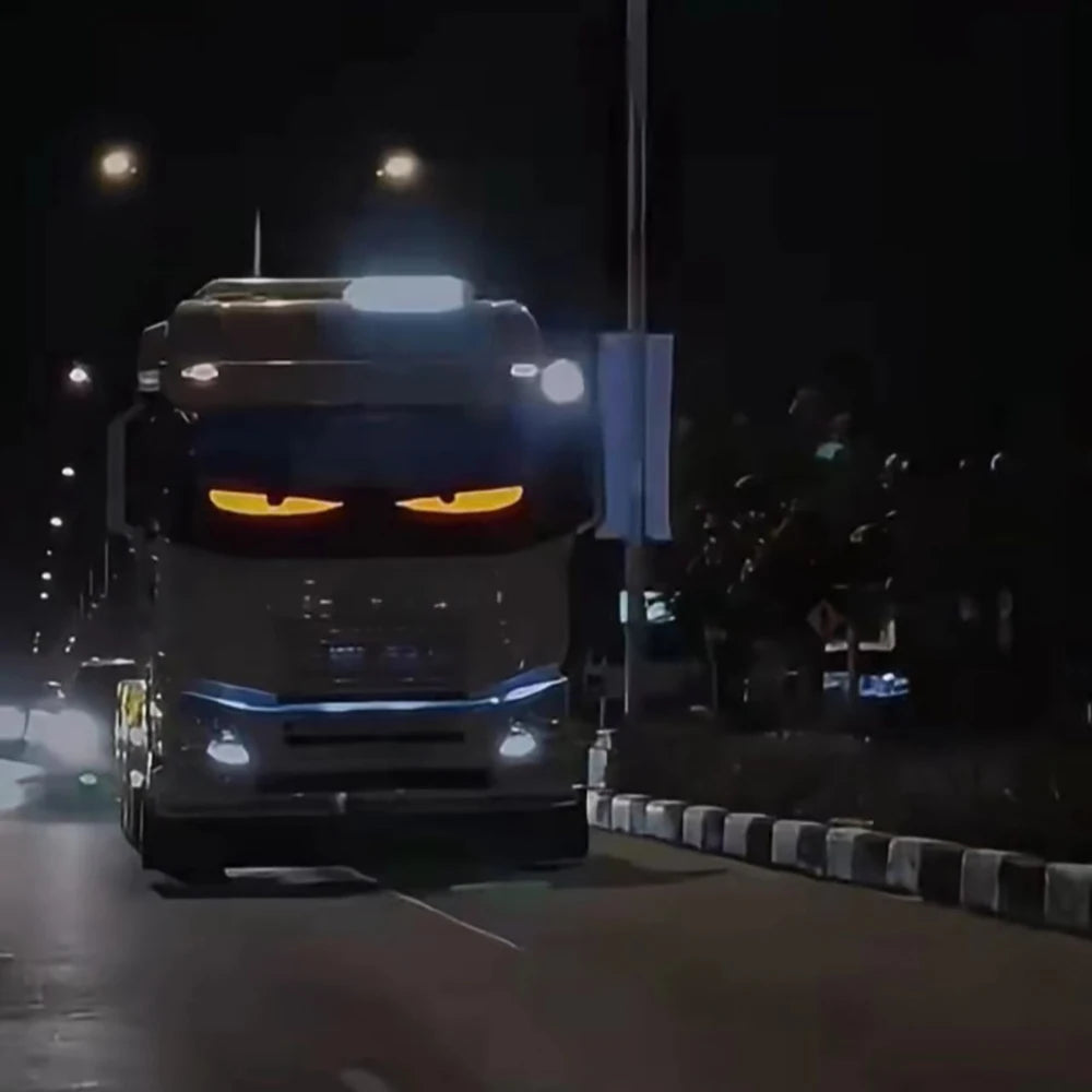 Dynamic Devil's Eye Truck Windshield Scrolling Advertising LED Car Sign RGB DIY App Control LED Panel Flexible Display Light