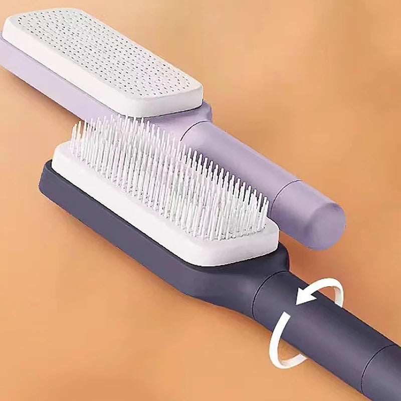 Self-Cleaning Hairbrush – One-Key Cleaning Scalp Massage Comb