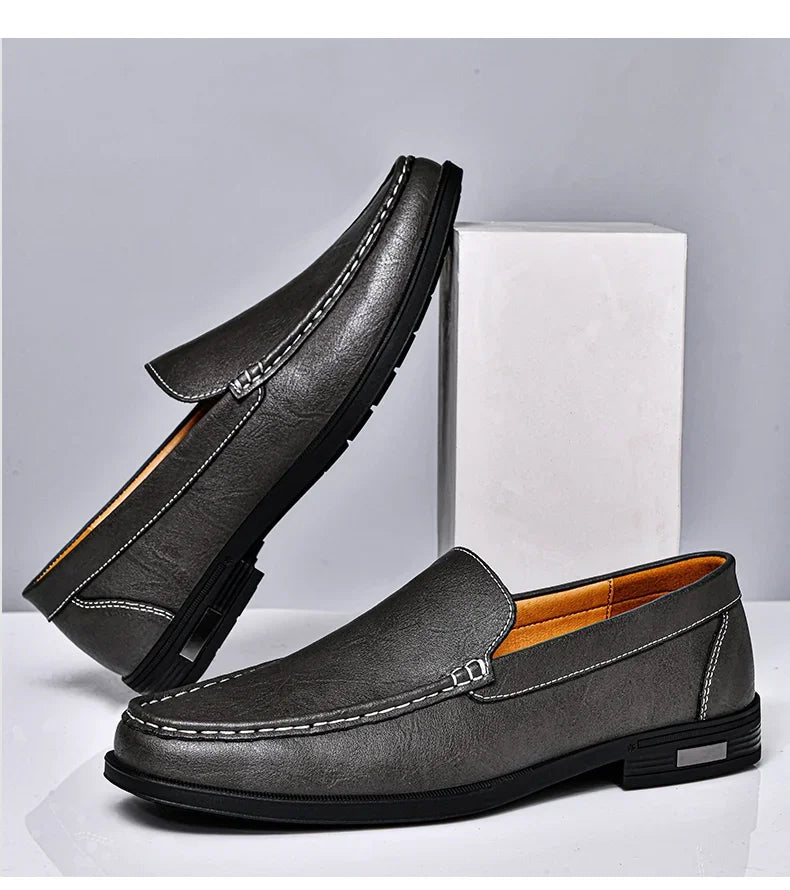 Men’s Genuine Leather Loafers | Formal Slip-On Dress & Casual Shoes