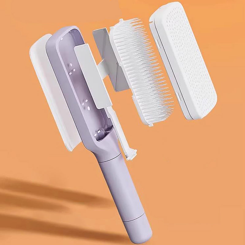 Self-Cleaning Hairbrush – One-Key Cleaning Scalp Massage Comb
