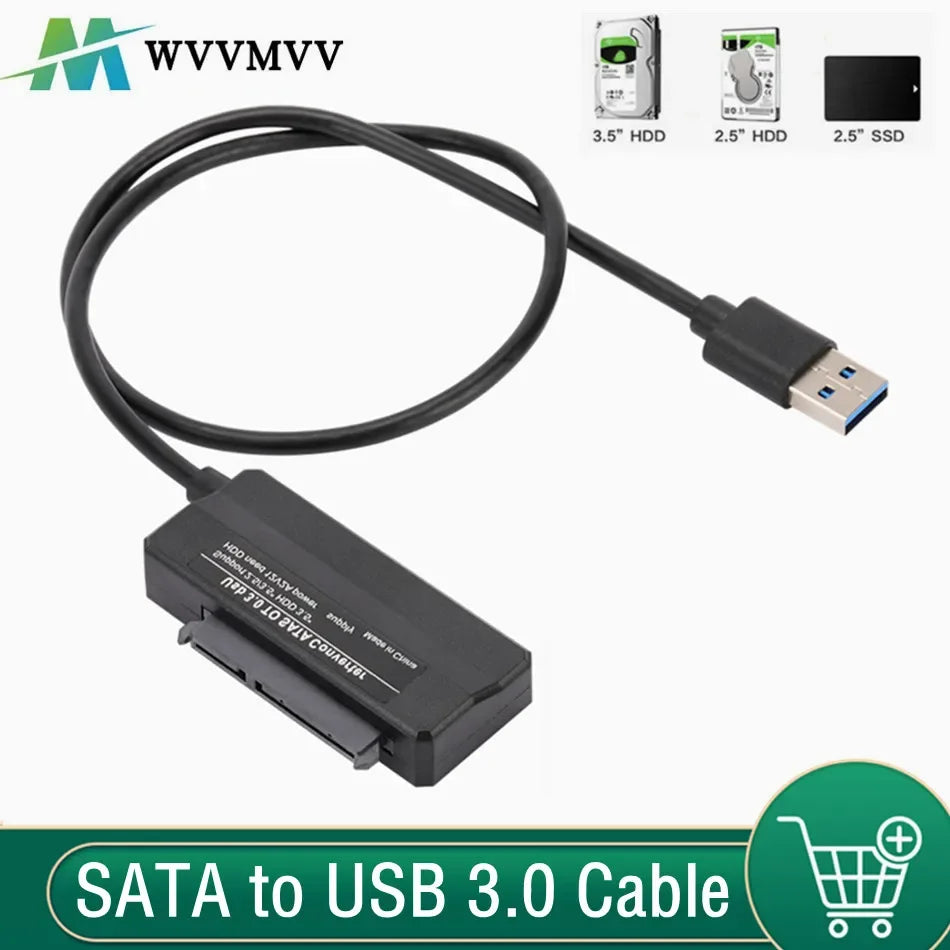 Sata To USB 3.0 Adapter Cable USB To SATA 3 Cable Support 22 Pin 2.5 3.5 Inche External HDD SSD Hard Disk Computer Connector Fit