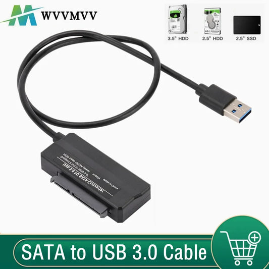Sata To USB 3.0 Adapter Cable USB To SATA 3 Cable Support 22 Pin 2.5 3.5 Inche External HDD SSD Hard Disk Computer Connector Fit